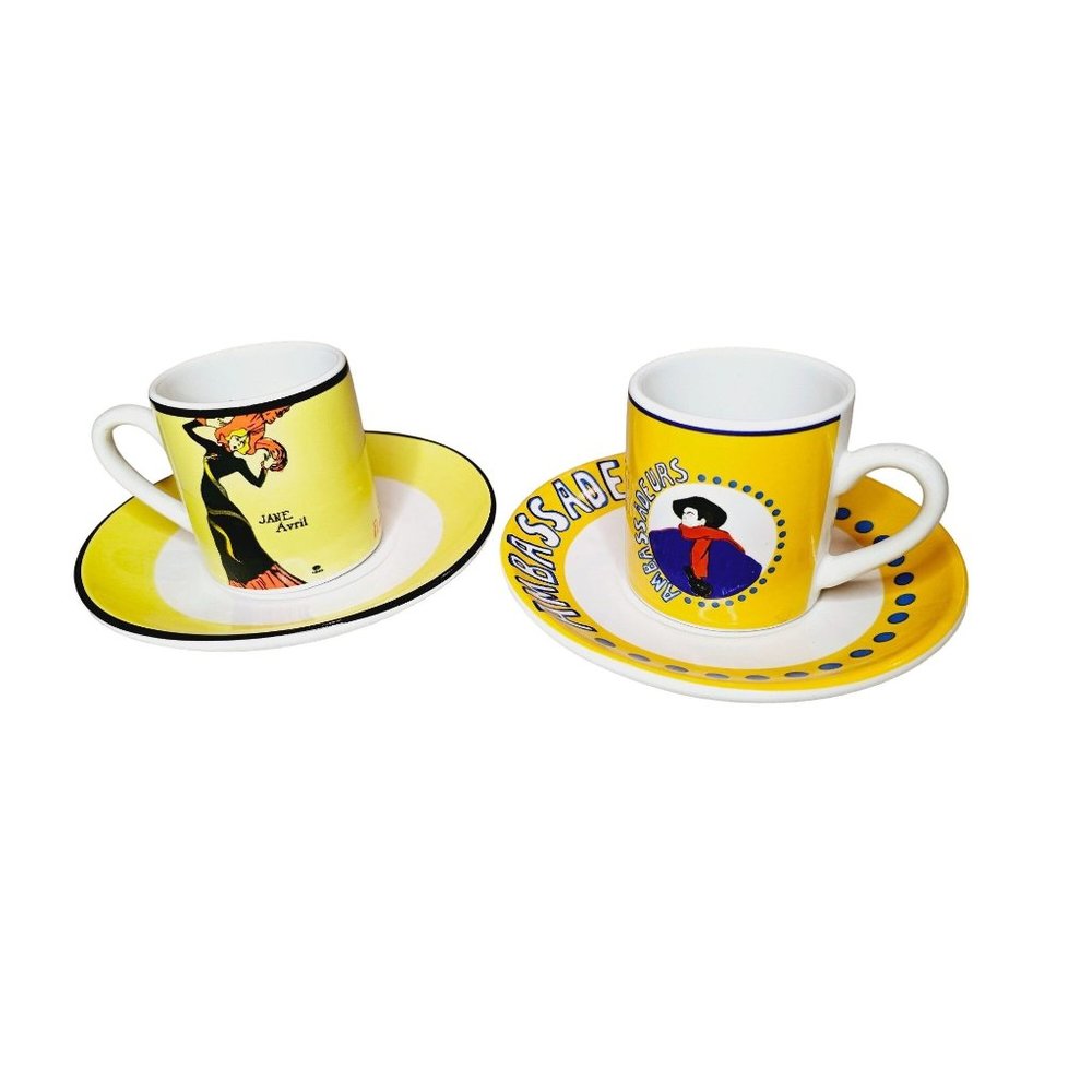 Jane Avril and The Ambasssadeurs espresso Demitasse‎ cup and saucer set